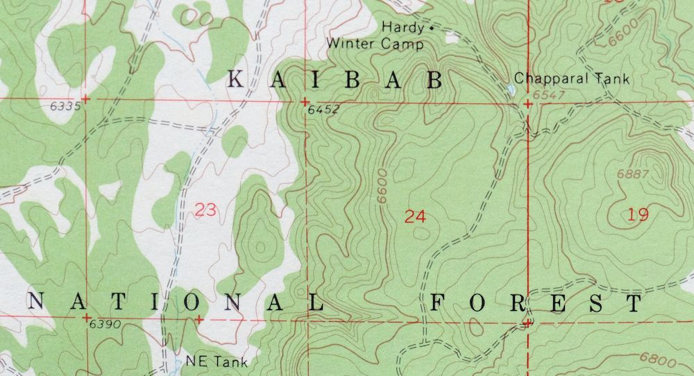 Valle Arizona Kaibab Quivero USGS Topo Map 1964 Vintage - Image 3