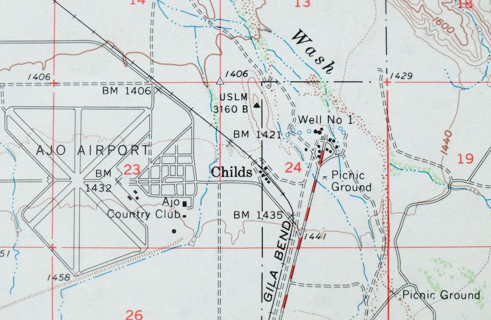 Ajo Arizona Batamote Mountains Childs USGS Topo Map 1969 - Image 2