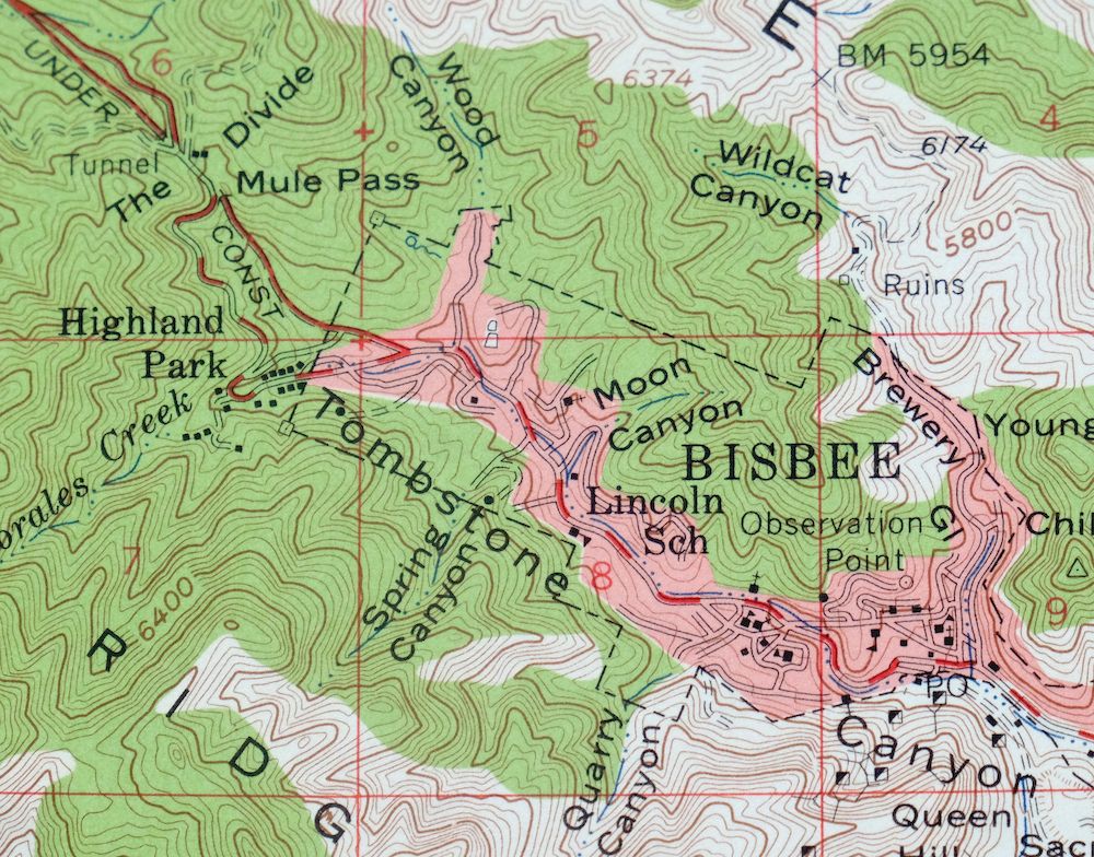 Bisbee Arizona Naco Mule Mountains USGS 15-Min Topo Map 1959 - Image 5