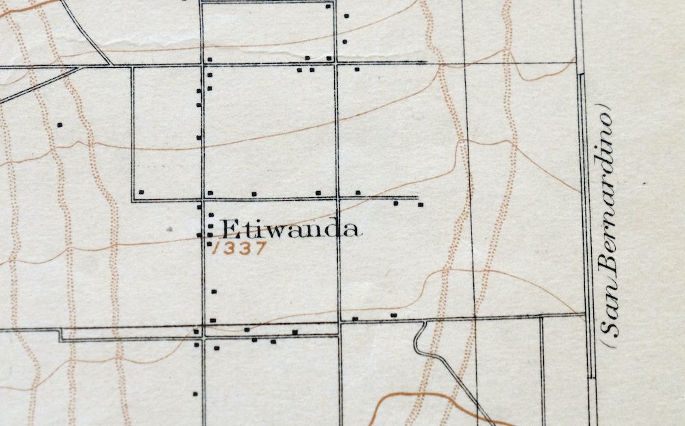 Cucamonga California Ontario Chino USGS Topographic Map 1917 - Image 2