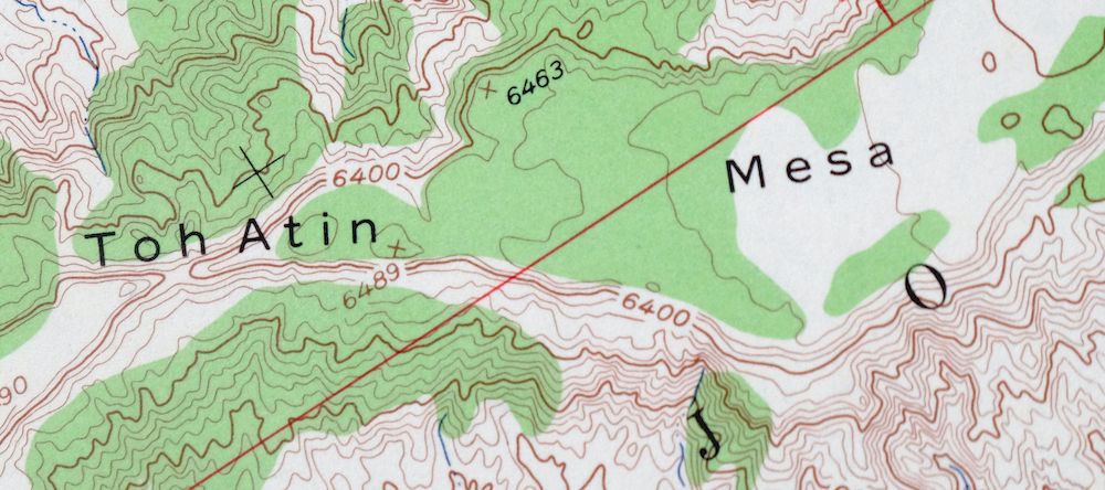 Toh Atin Mesa Arizona Red Mesa USGS Topo Map 1967 Vintage - Image 5