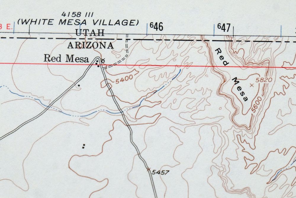 Toh Atin Mesa Arizona Red Mesa USGS Topo Map 1967 Vintage - Image 2