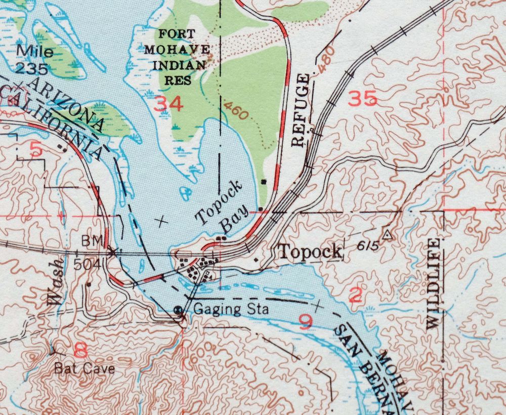 Topock Arizona Lake Havasu City Franconia USGS Topo Map 1981 - Image 2