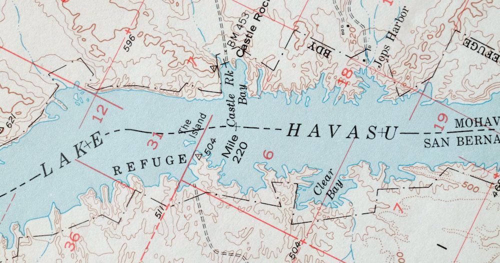 Topock Arizona Lake Havasu City Franconia USGS Topo Map 1981 - Image 3