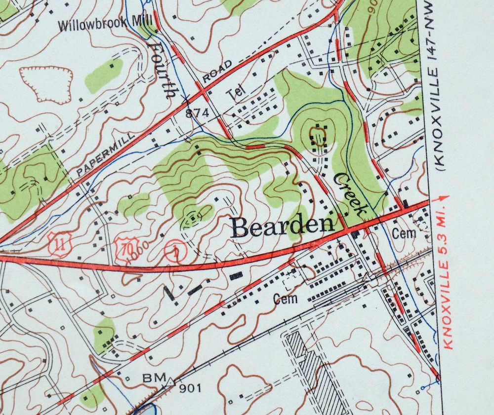 Bearden Tennessee Knoxville Alcoa USGS Topo Map 1968 Vintage - Image 2