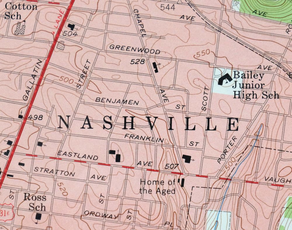 Nashville East Tennessee Lakewood USGS Topo Map 1959 Vintage - Image 2