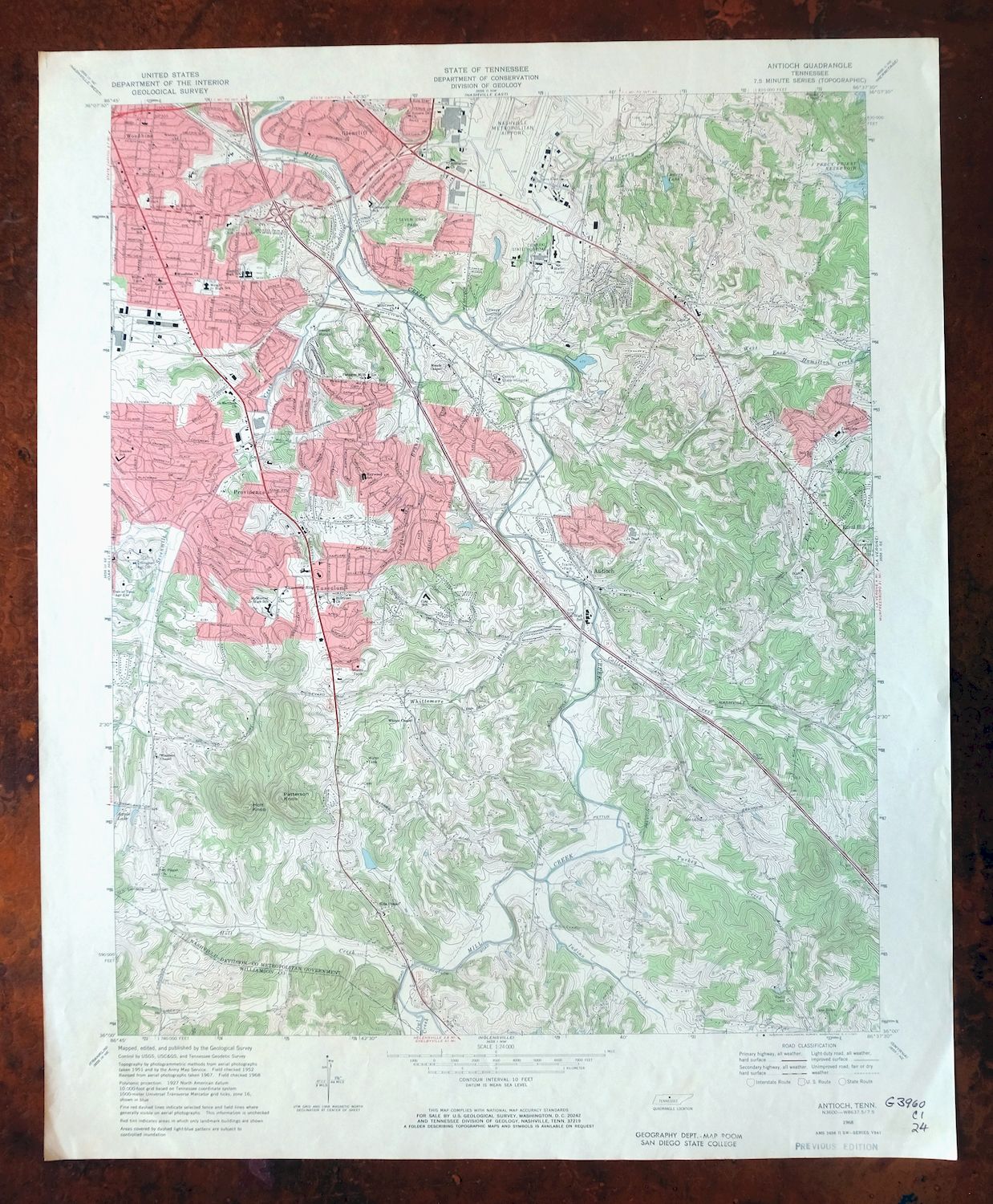 Antioch Tennessee Brentwood USGS Topographic Map 1971