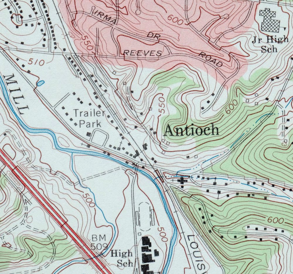 Antioch Tennessee Brentwood USGS Topographic Map 1971 - Image 2