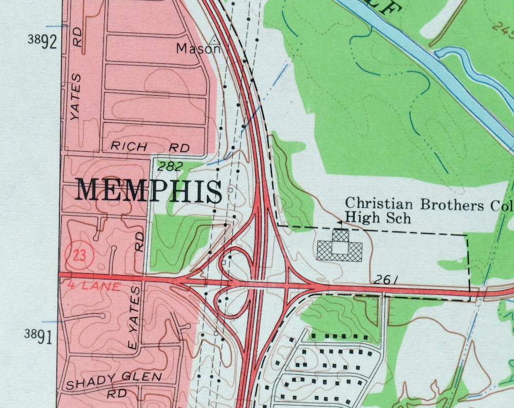 Ellendale Tennessee Memphis Cordova USGS Topo Map 1967 - Image 7