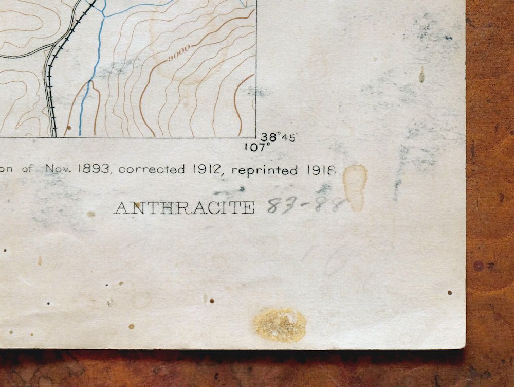 Anthracite Colorado USGS 15-Min Topographic Map 1918 Antique - Image 6
