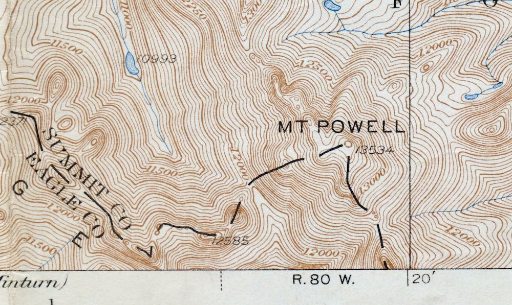 Mount Powell Colorado Gore Range USGS Topo Map 1940 Antique - Image 4