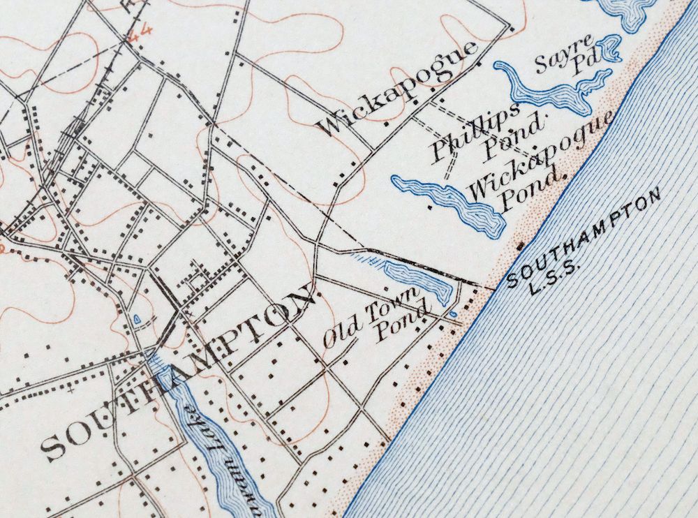 Sag Harbor New York Hampton Bays USGS Topo Map 1913 Antique - Image 5