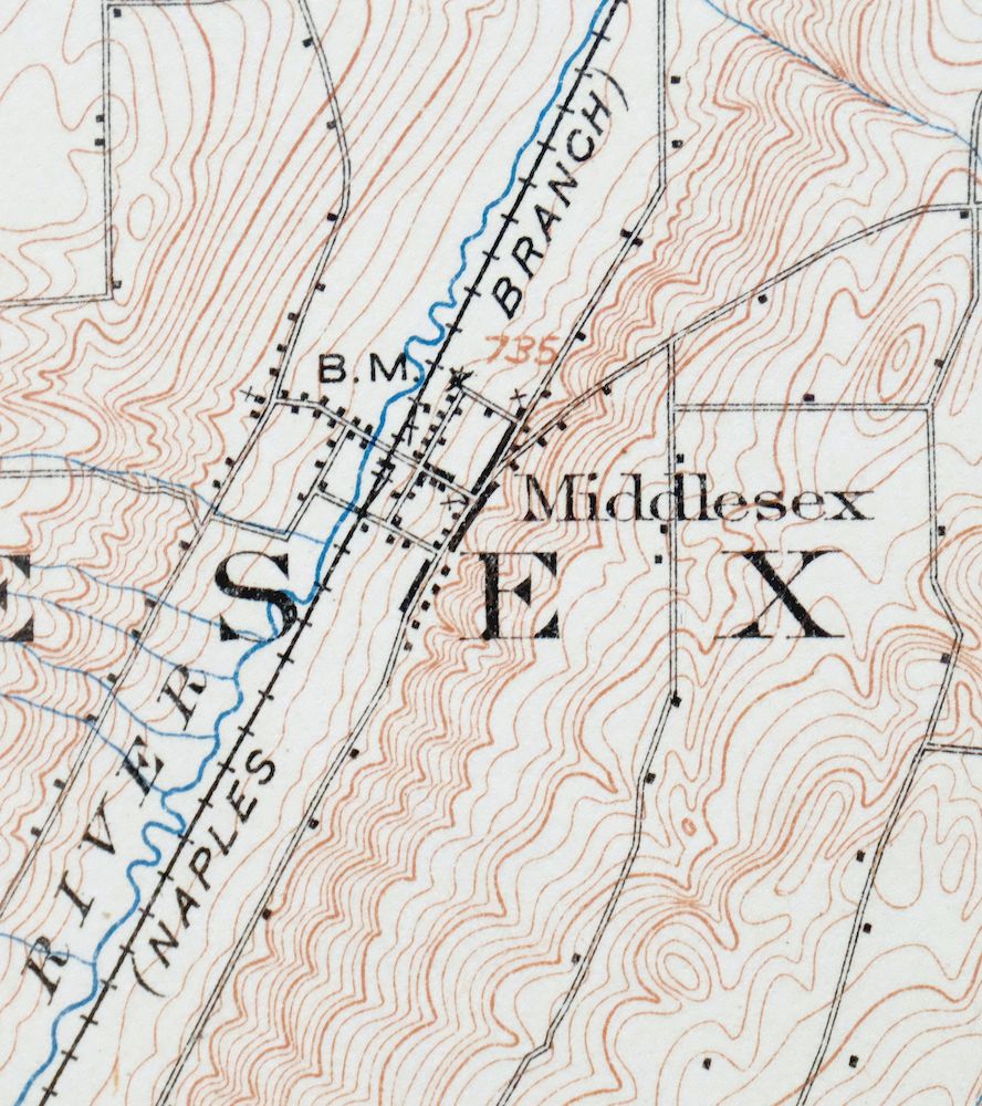 Naples New York Cohocton Middlesex USGS Topographic Map 1908 - Image 5