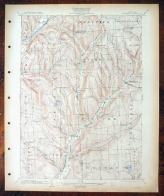 Pitcher New York South Otselic USGS Topo Map 1910 Antique