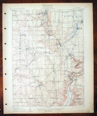 Portage New York Perry Warsaw USGS Topo Map 1912 Antique
