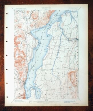 Port Henry Vermont Lake Champlain USGS Topo Map 1913 Antique