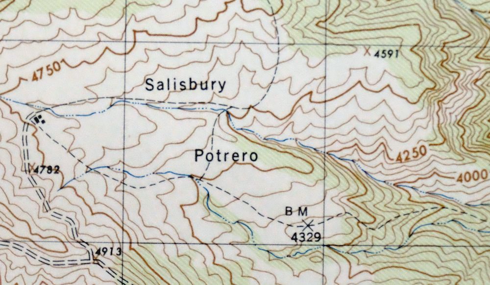 Salisbury Potrero California USGS Topo Map 1944 Vintage - Image 4