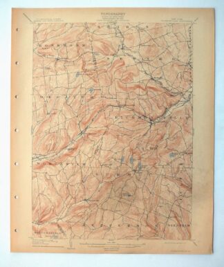 Richmondville New York Cobleskill USGS Topo Map 1911 Antique