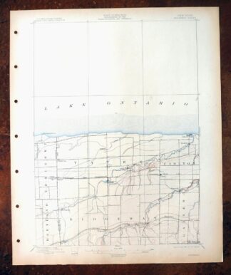 Ridgeway New York Lyndonville USGS Topo Map 1912 Antique