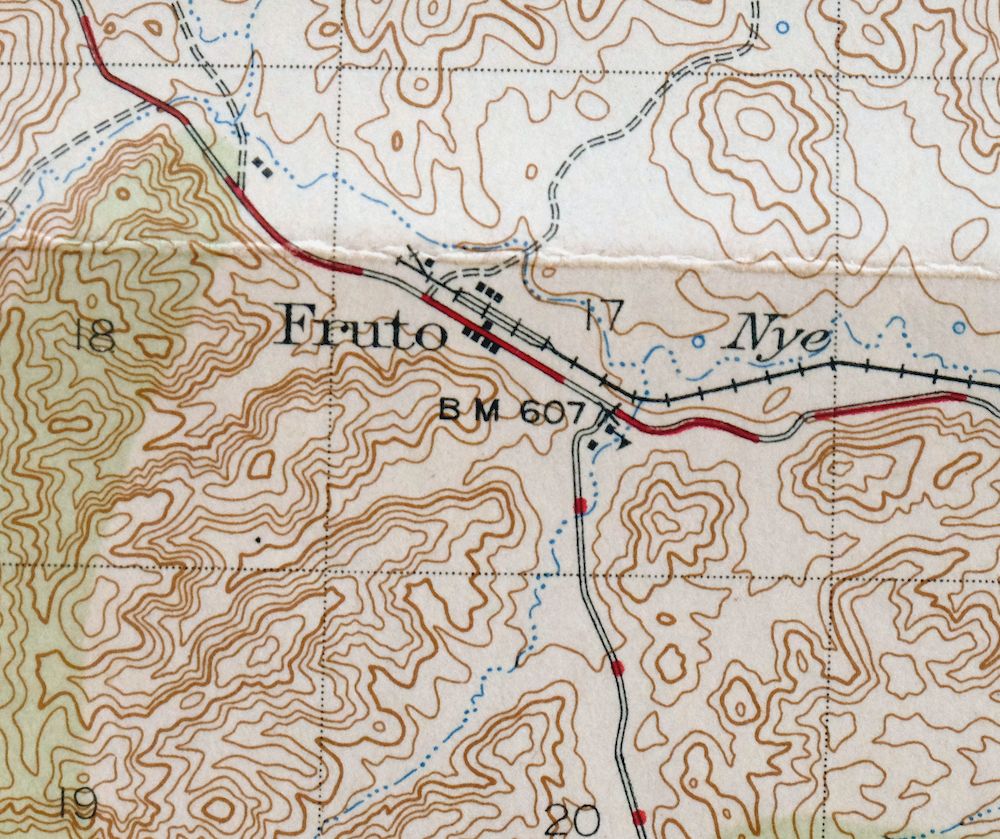 Fruto California Stony Creek Nye Creek USGS Topo Map 1944 - Image 2