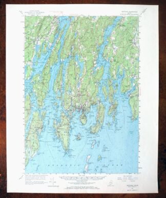 Boothbay Maine Wiscasset USGS Topographic Map 1972 Vintage