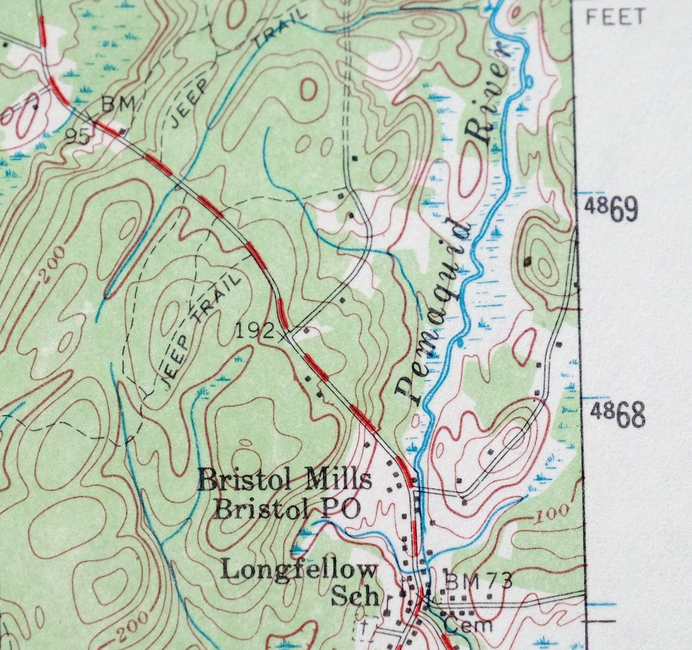 Boothbay Maine Wiscasset USGS Topographic Map 1972 Vintage - Image 2