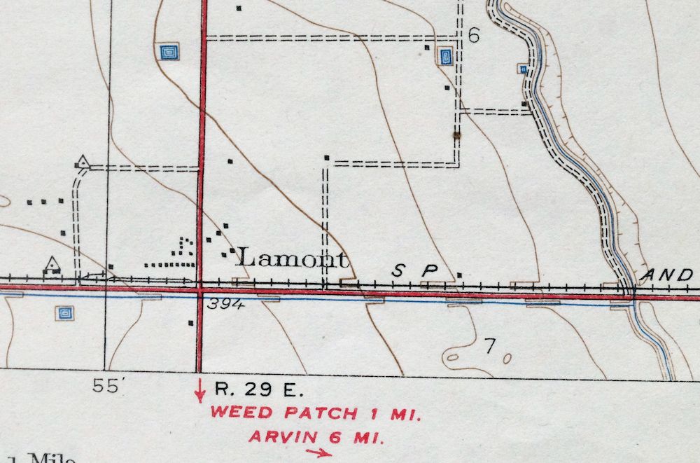 Fairfax School California Lamont USGS Topographic Map 1939 - Image 3
