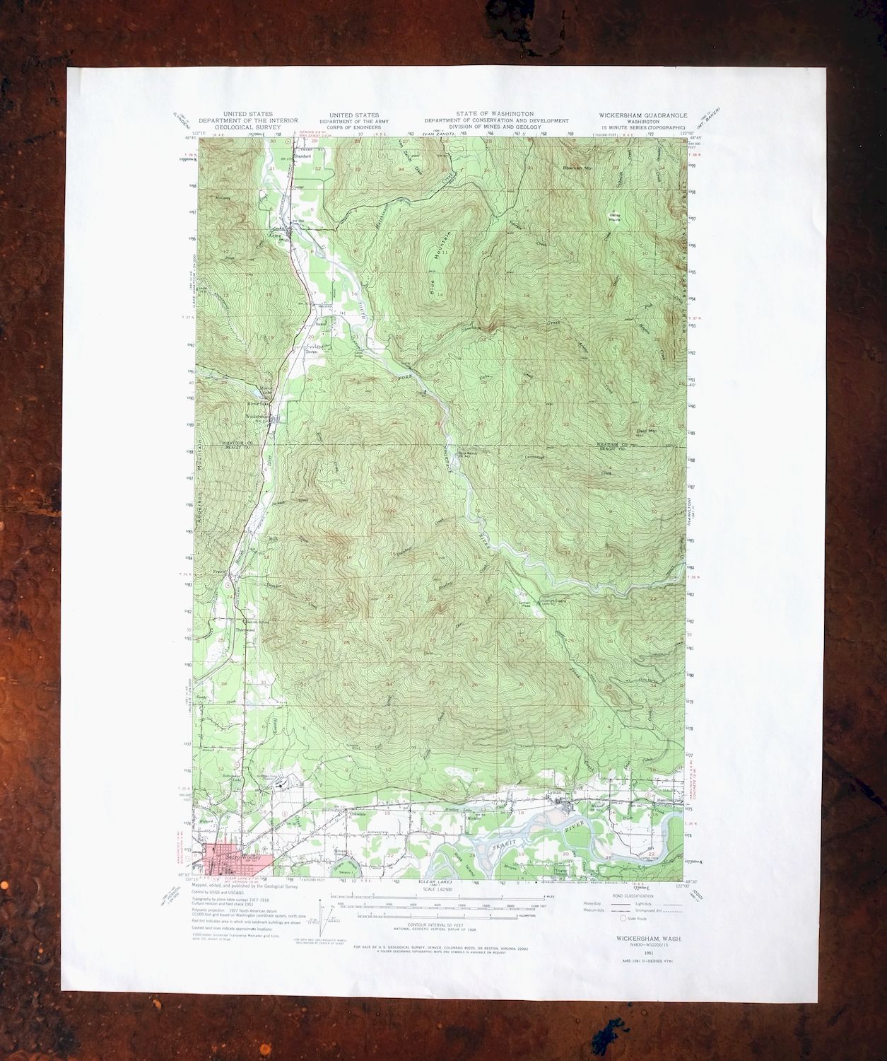 Wickersham Washington Lyman Acme USGS Topographic Map 1974