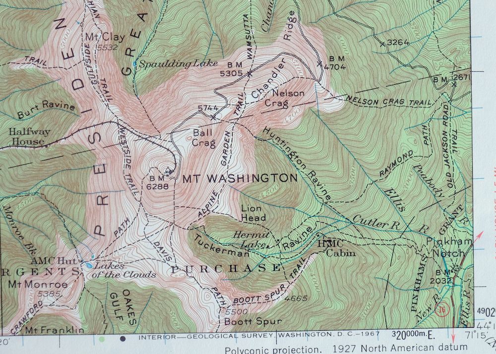 Mount Washington New Hampshire Berlin USGS Topo Map 1967 - Image 4