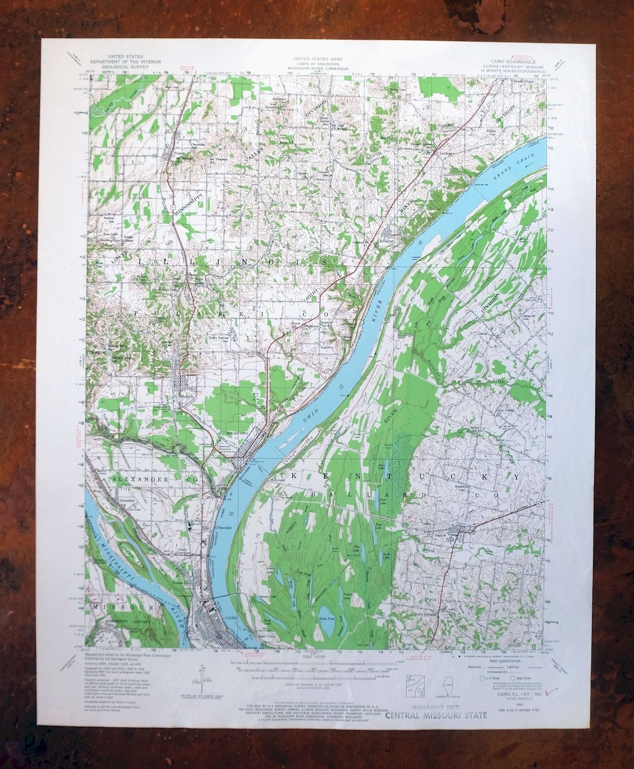 Cairo Illinois Mounds Barlow USGS Topo Map 1964 Vintage