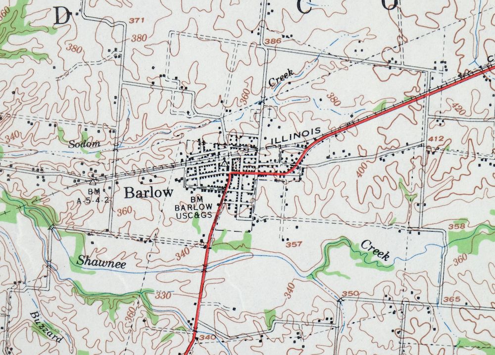 Cairo Illinois Mounds Barlow USGS Topo Map 1964 Vintage - Image 2