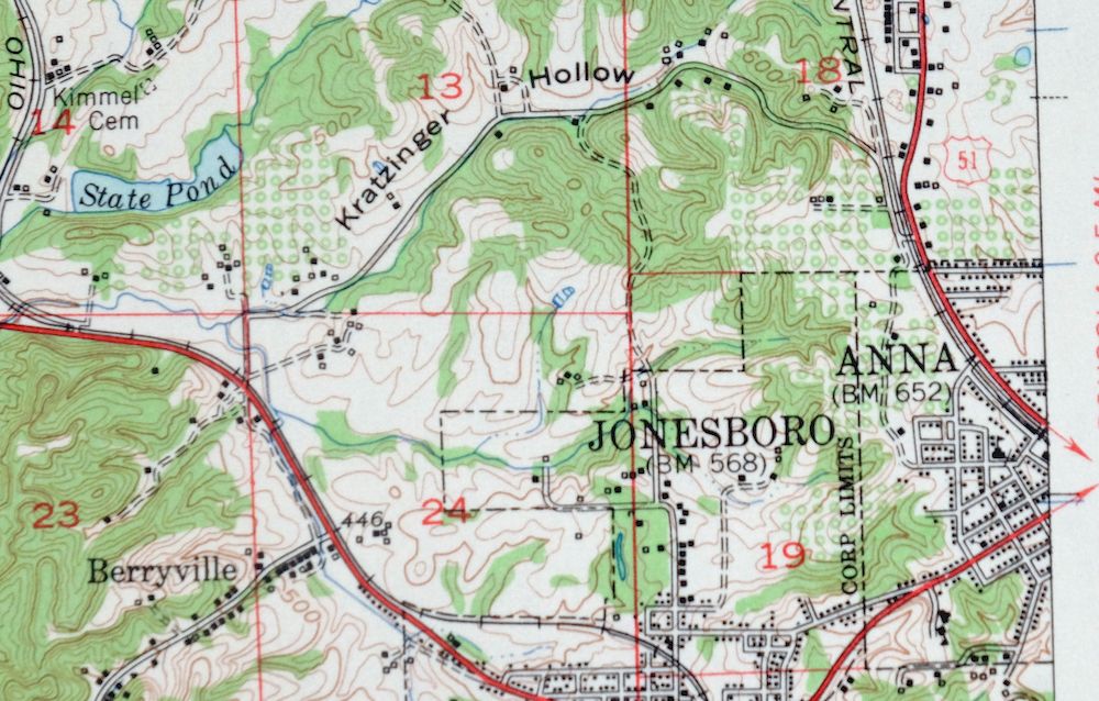 Jonesboro Illinois Cape Girardeau Anna USGS Topo Map 1963 - Image 3