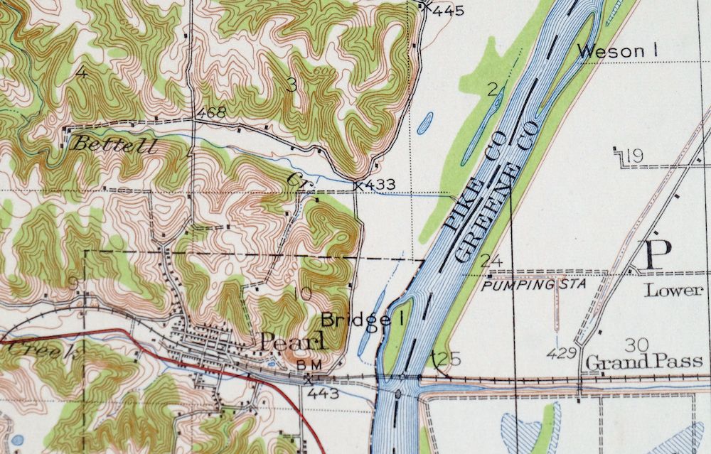 Pearl Illinois Kampsville Eldred USGS Topo Map 1956 Vintage - Image 2