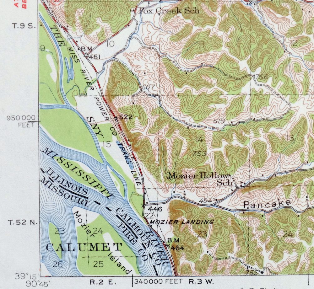 Pearl Illinois Kampsville Eldred USGS Topo Map 1956 Vintage - Image 3
