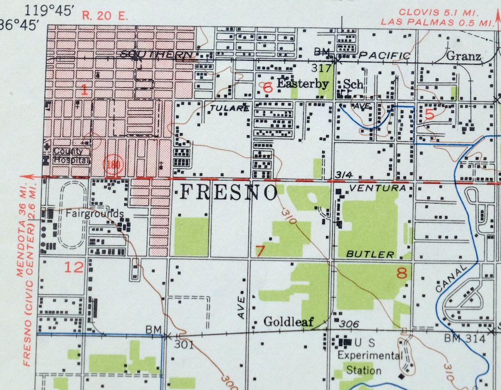 Selma California Fresno Sanger USGS Topo Map 1954 Vintage - Image 2