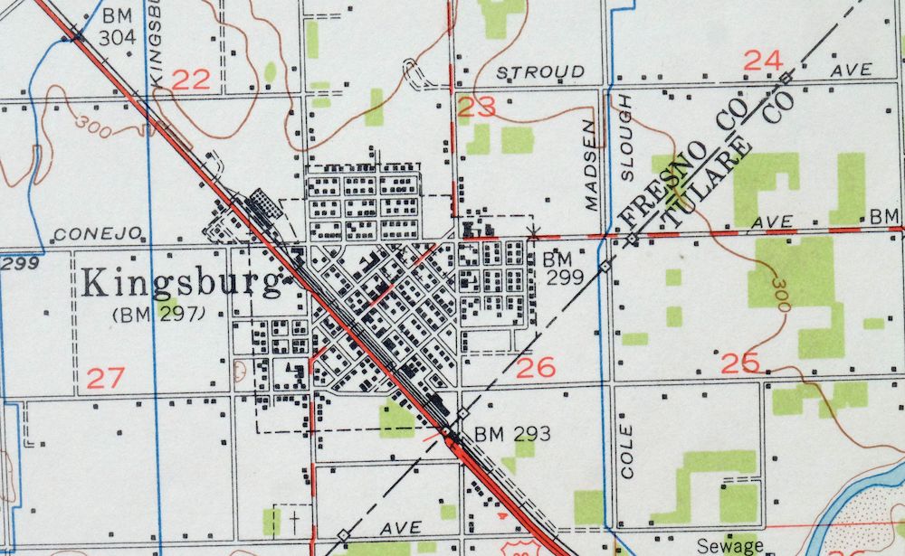 Selma California Fresno Sanger USGS Topo Map 1954 Vintage - Image 7