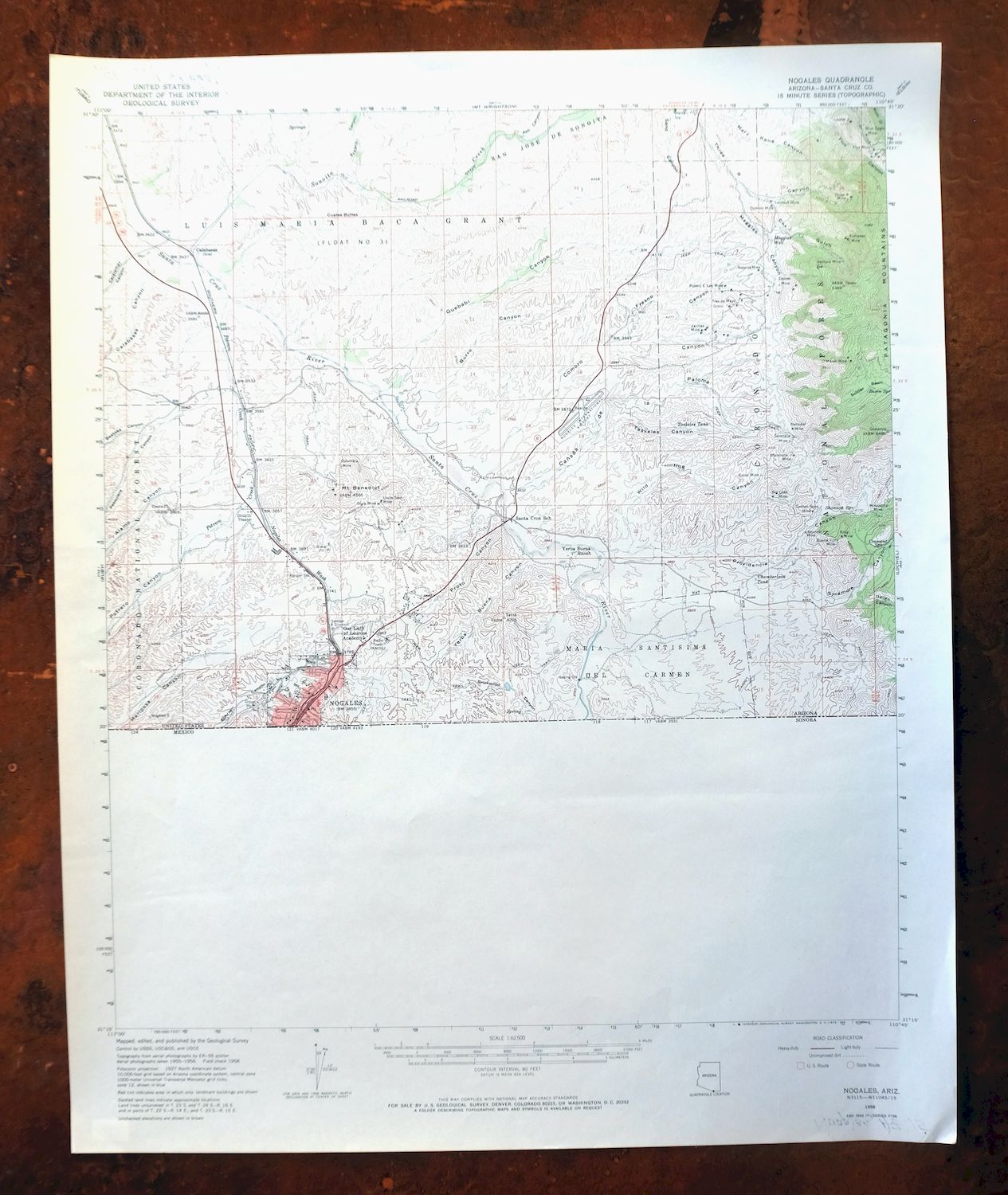 Nogales Arizona Rio Rico Northeast USGS 15-Min Topo Map 1972