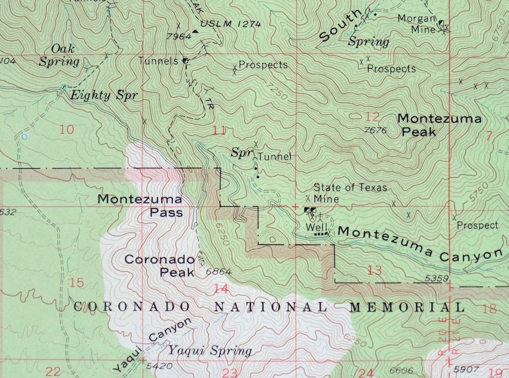 Sunnyside Arizona Sierra Vista USGS Topo Map 1965 Vintage - Image 3