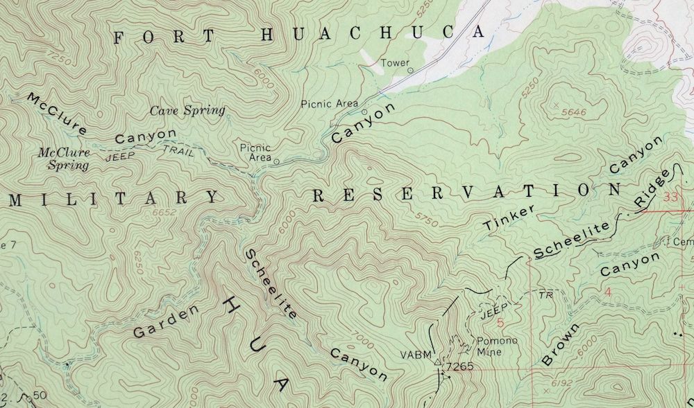 Sunnyside Arizona Sierra Vista USGS Topo Map 1965 Vintage - Image 2