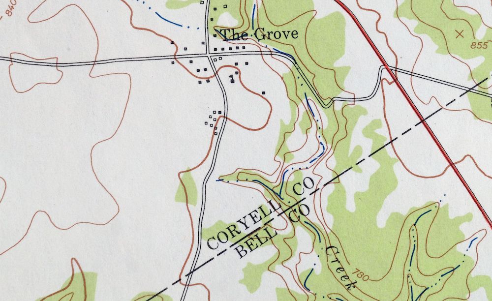 Leon Junction Texas The Grove USGS Topo Map 1953 Vintage - Image 2