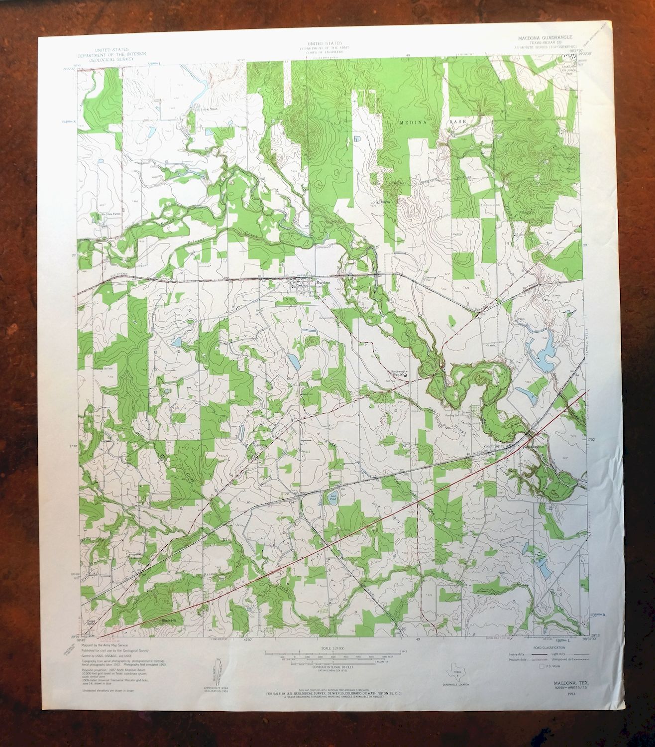 Macdona Texas San Antonio Lackland AFB USGS Topo Map 1959