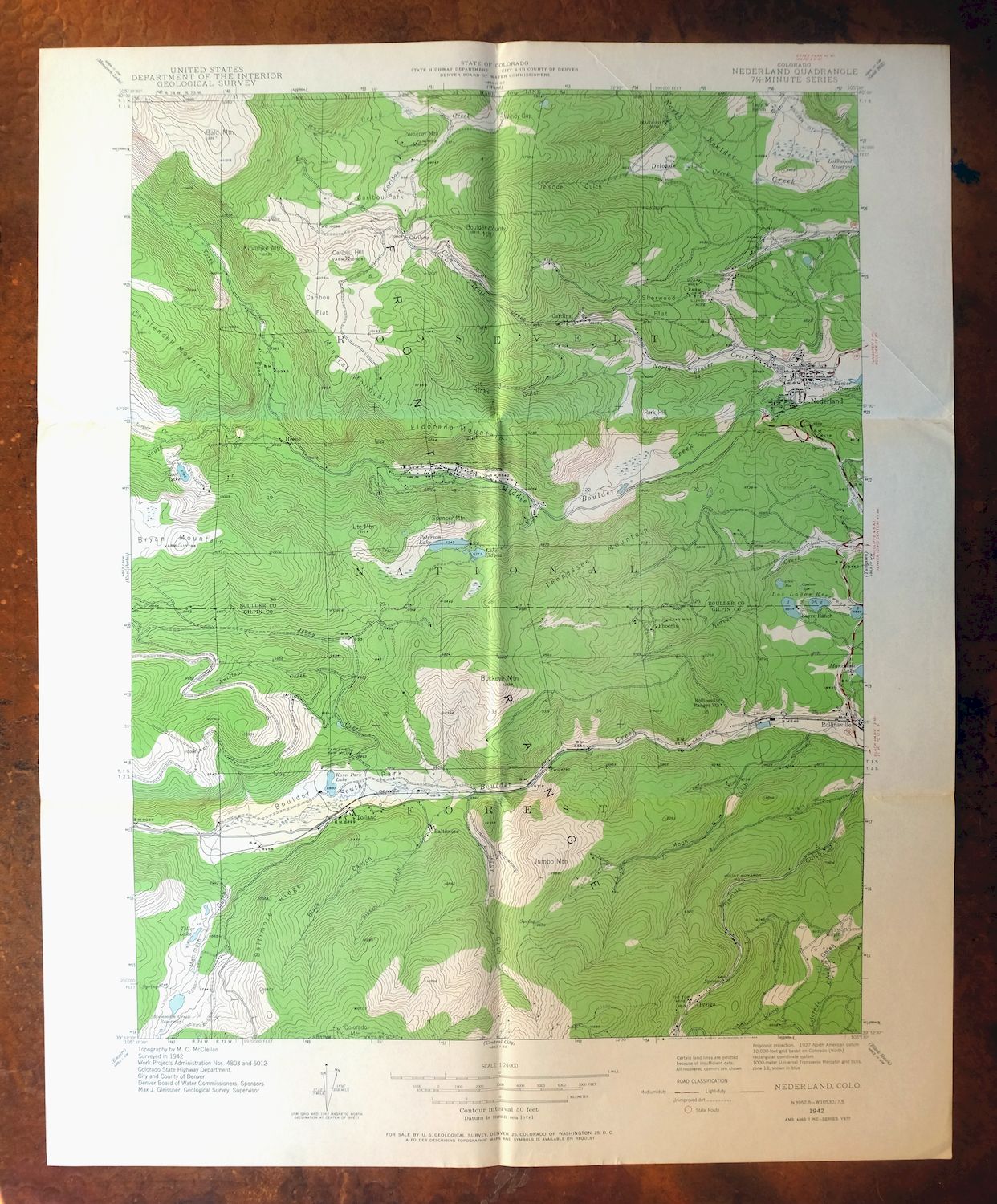 Nederland Colorado Eldora Rollinsville USGS Topo Map 1964