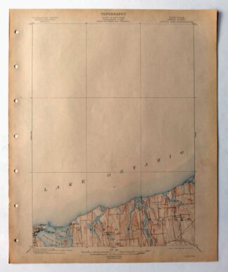 Sodus Bay New York Port Bay North Wolcott USGS Topo Map 1913