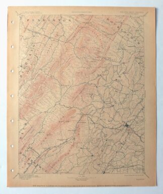 Staunton Virginia Stuarts Draft USGS Topographic Map 1913