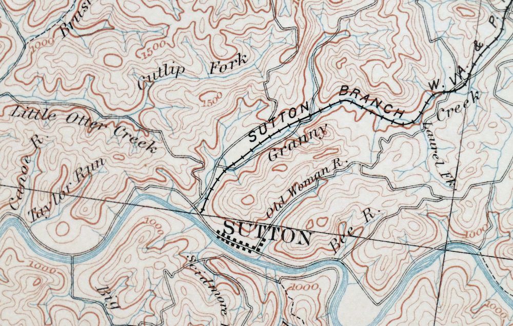 Sutton West Virginia Glenville Elk River USGS Topo Map 1907 - Image 6