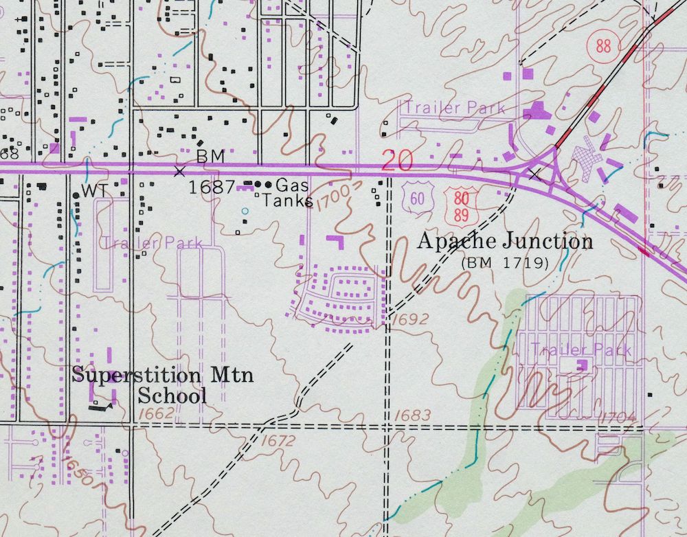 Apache Junction Arizona Tonto NF Mesa USGS Topo Map 1975 - Image 6