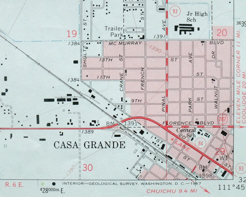 Casa Grande West Arizona USGS 7.5-Min Topo Map 1967 Vintage - Image 6