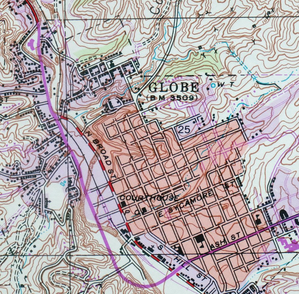Globe Arizona Miami Claypool USGS Topo Map 1982 Vintage - Image 7