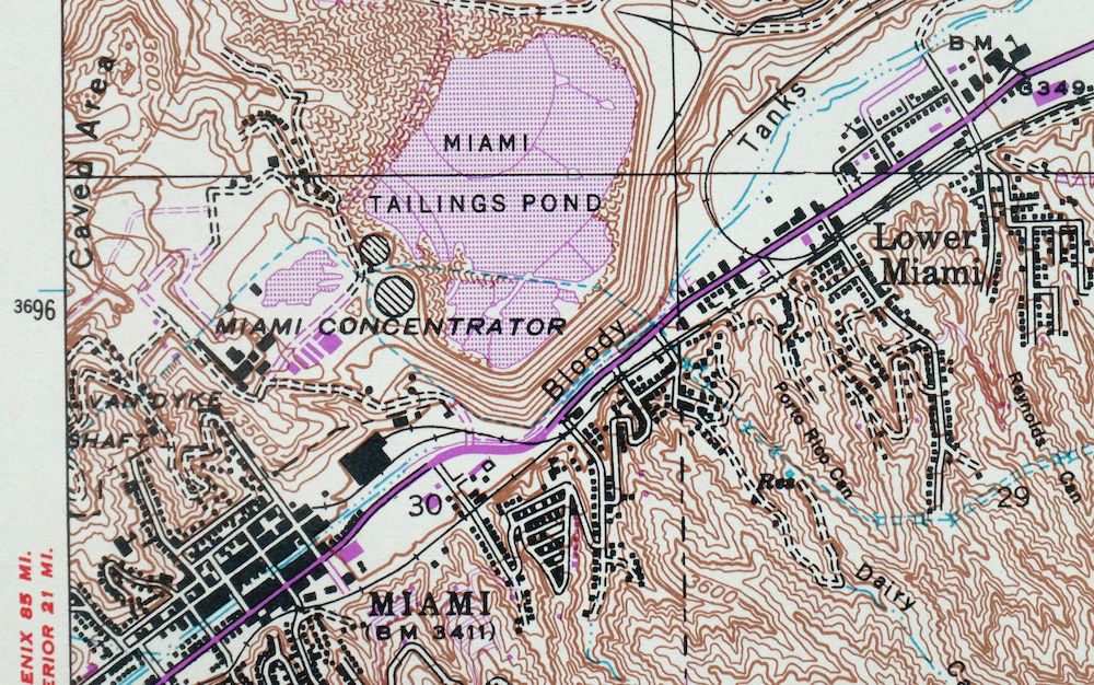 Globe Arizona Miami Claypool USGS Topo Map 1982 Vintage - Image 6