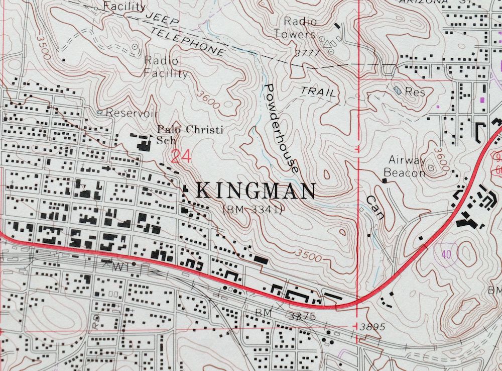 Kingman Arizona Hualapai Mountains Harris USGS Topo Map 1980 - Image 5